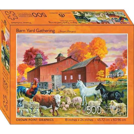Barn Yard Gathering 500 Piece Soft Touch Jigsaw Puzzle Crown Point