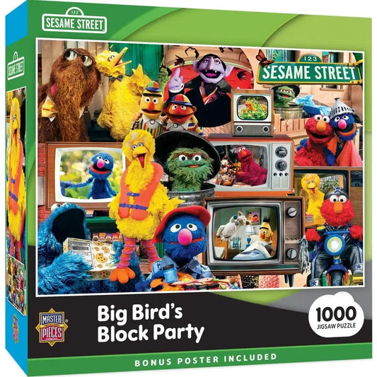 Big Bird's Block Party Sesame Street 1000 Piece Jigsaw Puzzle MasterPieces