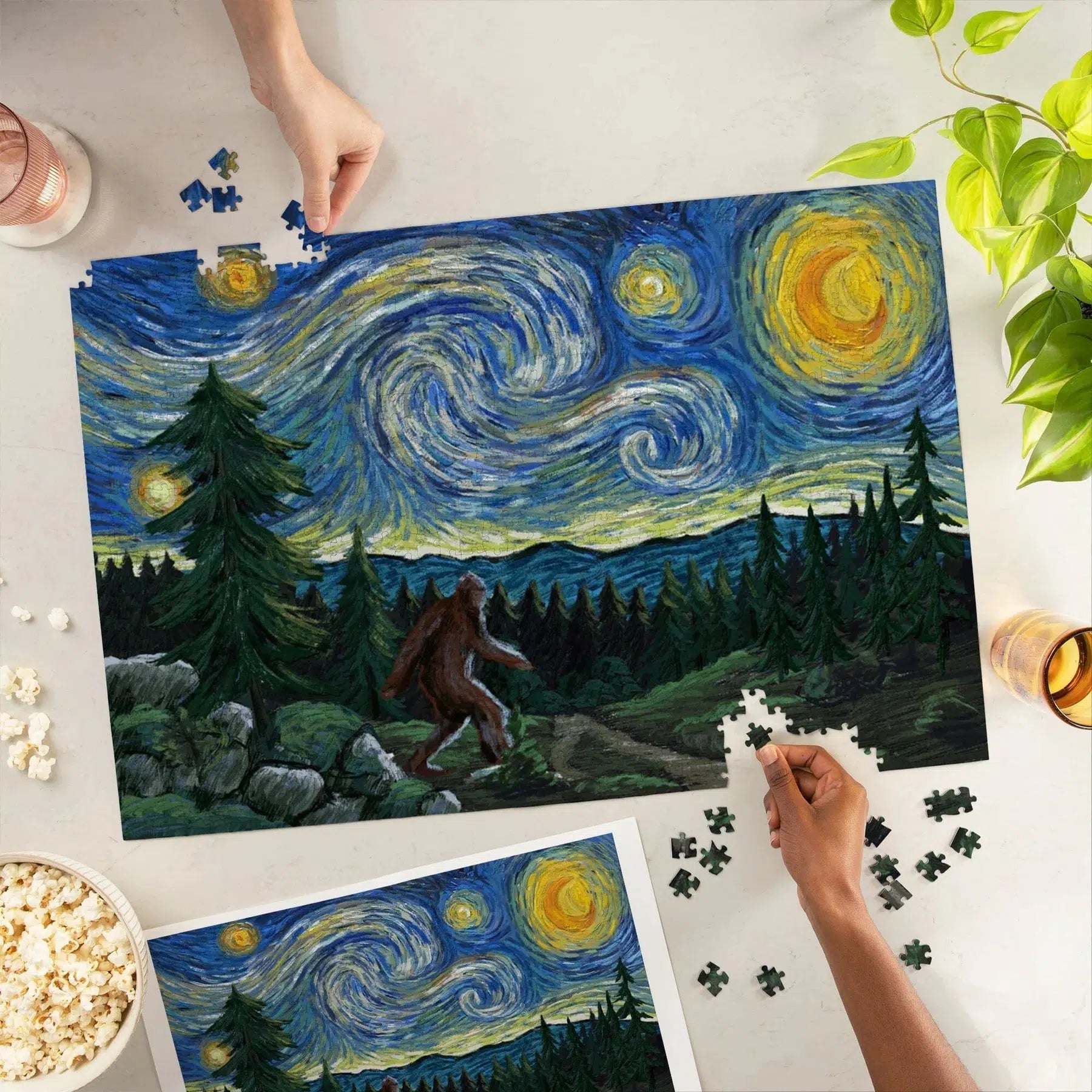 Bigfoot Starry Night 1000 Piece Jigsaw Puzzle Lantern Press