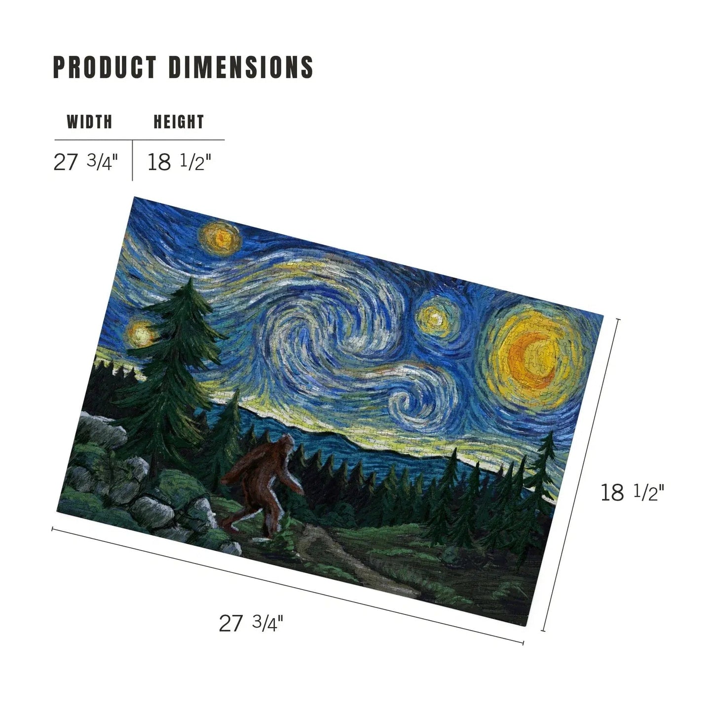 Bigfoot Starry Night 1000 Piece Jigsaw Puzzle Lantern Press