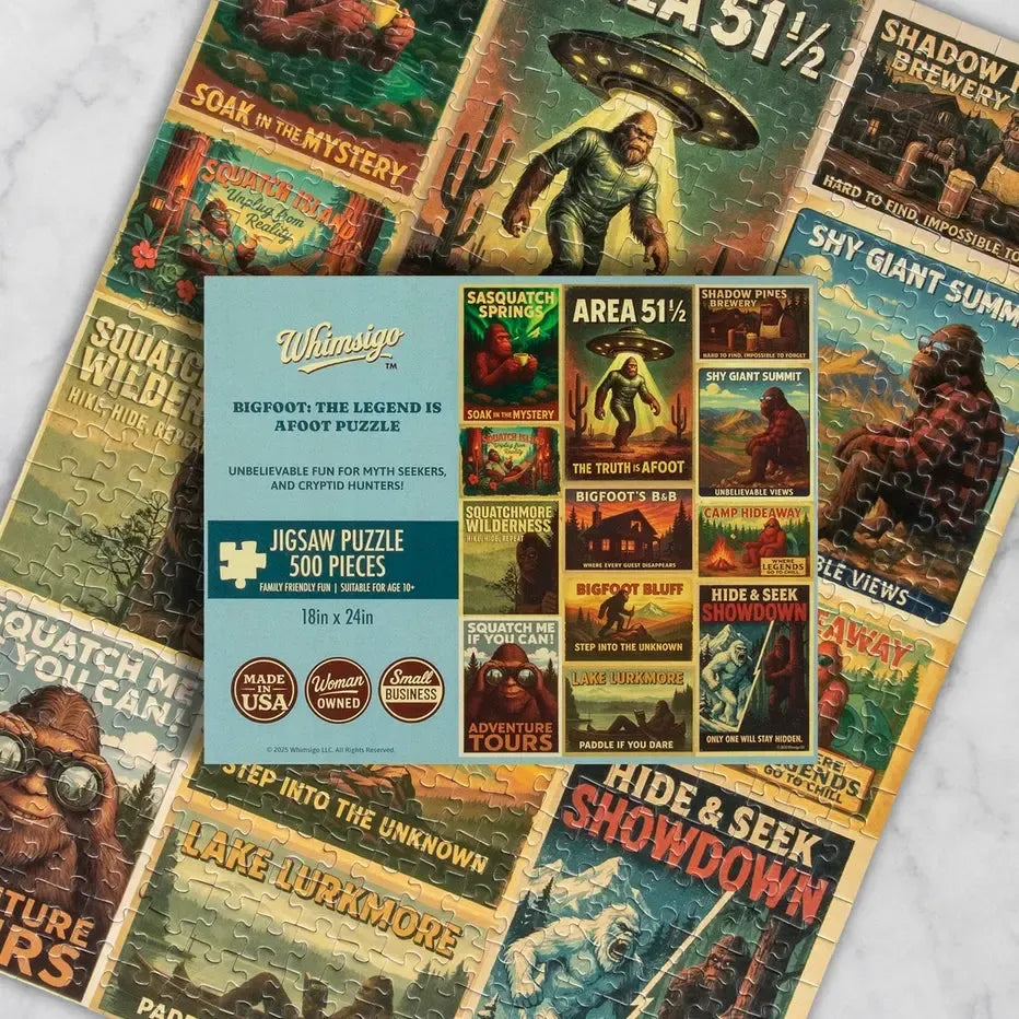 Bigfoot: the Legend is Afoot 500 Piece Jigsaw Puzzle Whimsigo