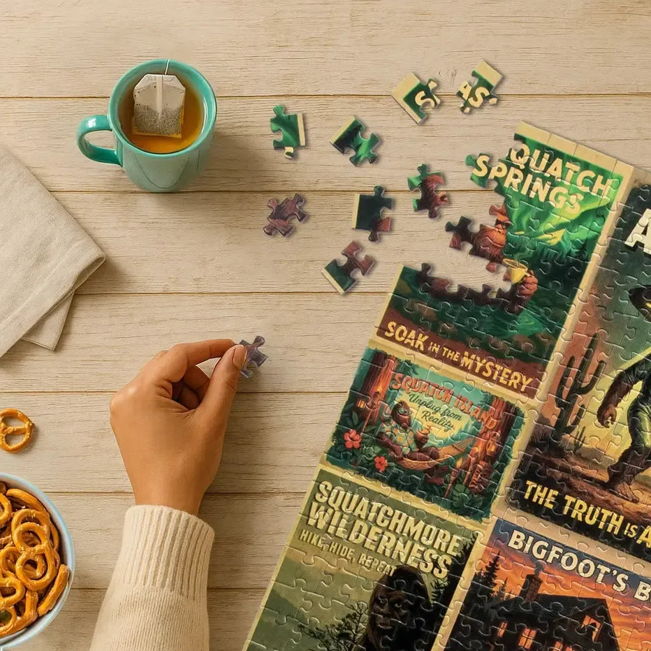 Bigfoot: the Legend is Afoot 500 Piece Jigsaw Puzzle Whimsigo