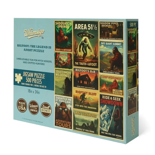Bigfoot: the Legend is Afoot 500 Piece Jigsaw Puzzle Whimsigo