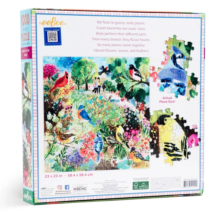 Birds in the Park 1000 Piece Jigsaw Puzzle eeBoo