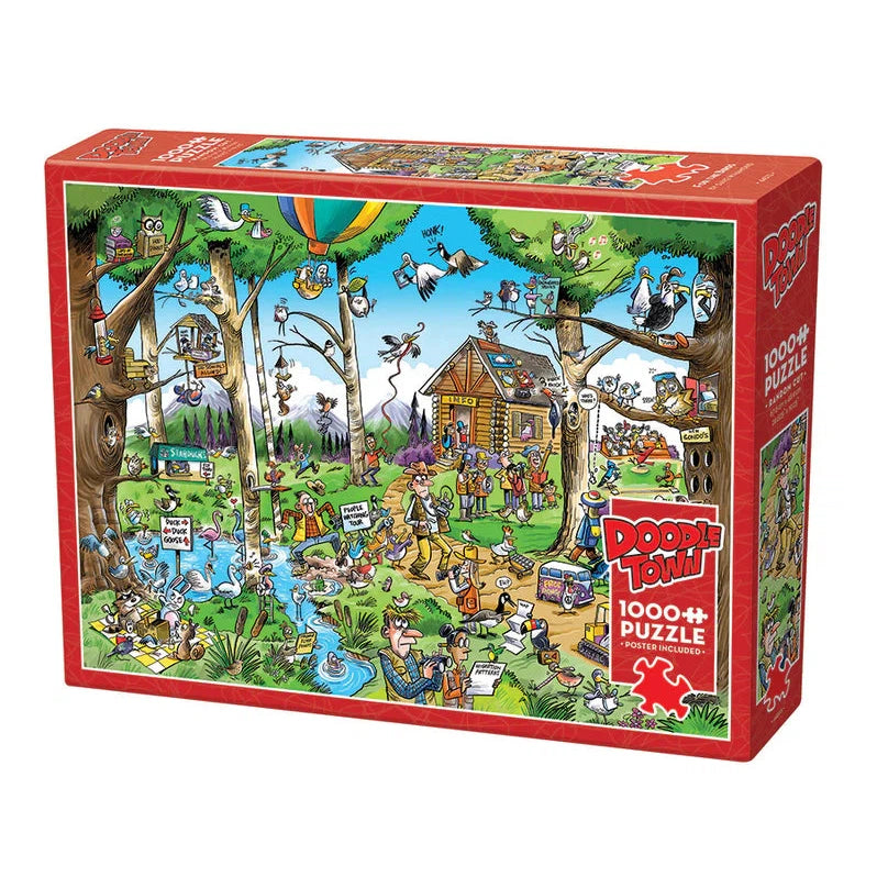 Birdwatcher's Paradise Doodle Town 1000 Piece Jigsaw Puzzle Cobble Hill