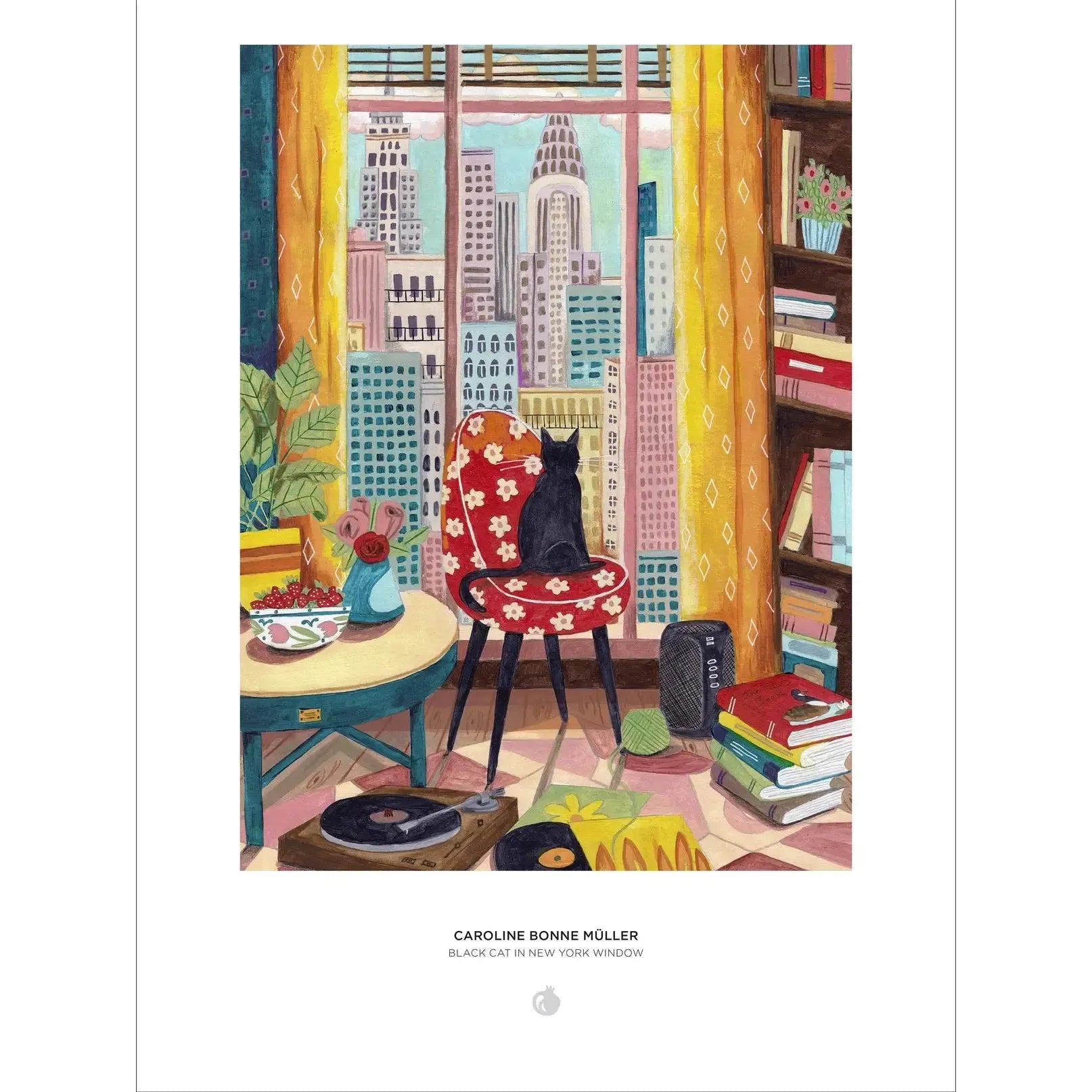 Black Cat in New York Window 1000 Piece Jigsaw Puzzle Pomegranate