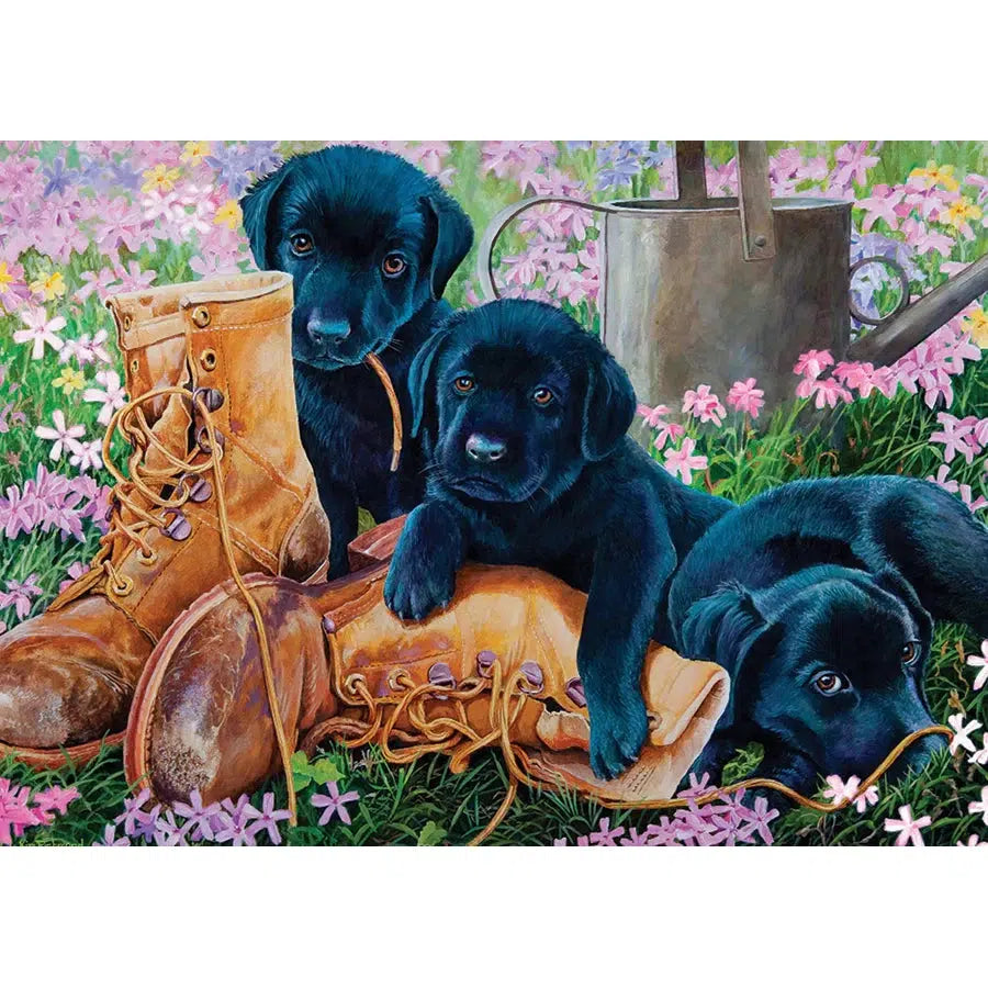 Black Lab Puppies 35 Piece Tray Jigsaw Puzzle Cobble Hill