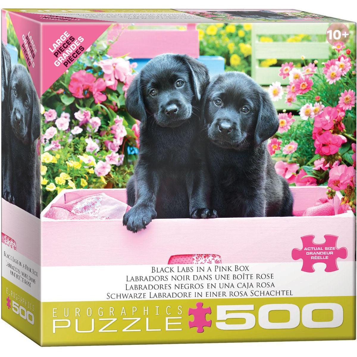 Black Labs in a Pink Box 500 Piece Jigsaw Puzzle Eurographics