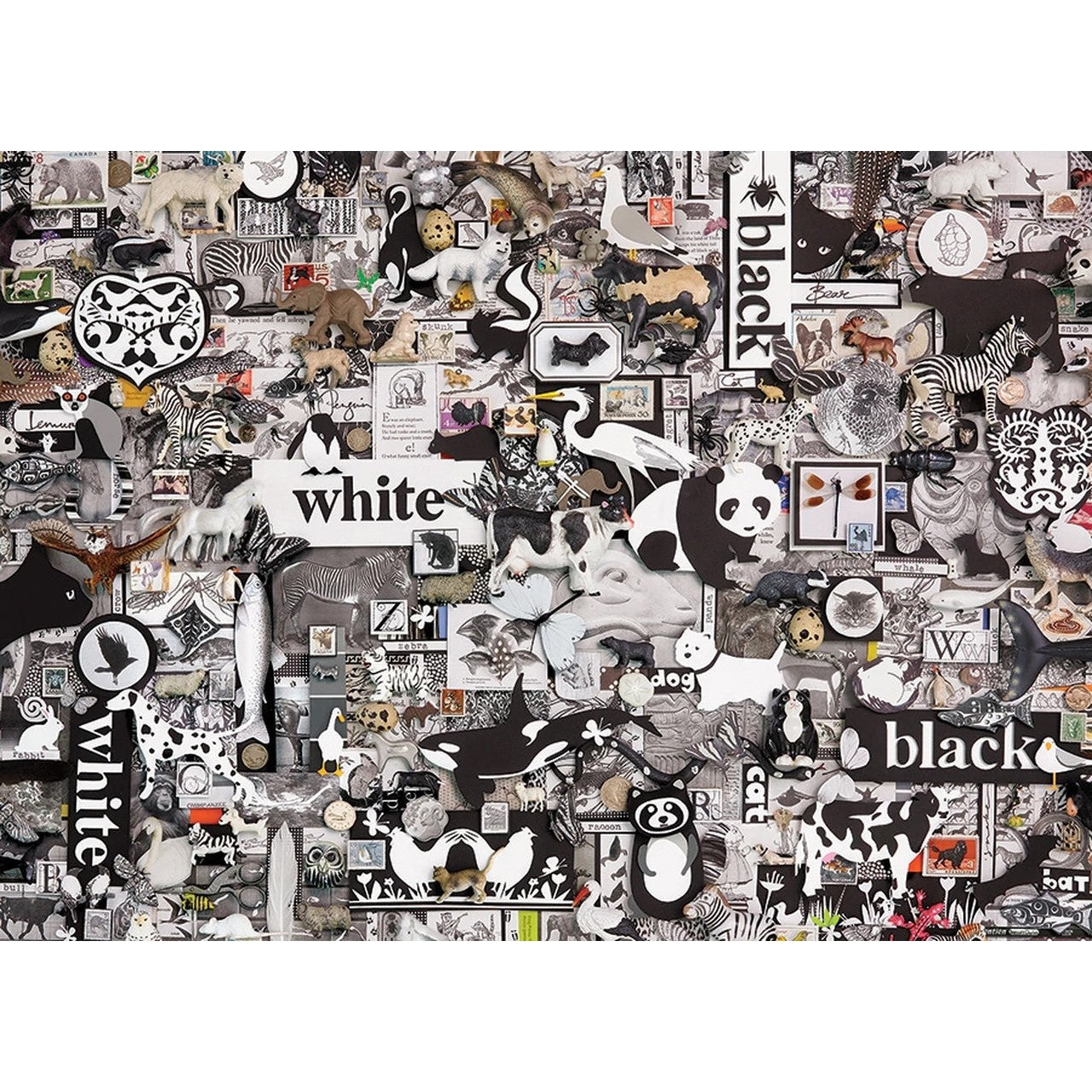 Black & White Animals 1000 Piece Jigsaw Puzzle Cobble Hill