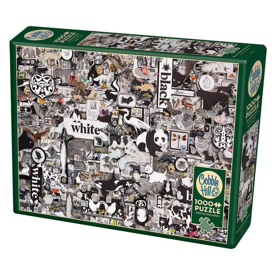 Black & White Animals 1000 Piece Jigsaw Puzzle Cobble Hill