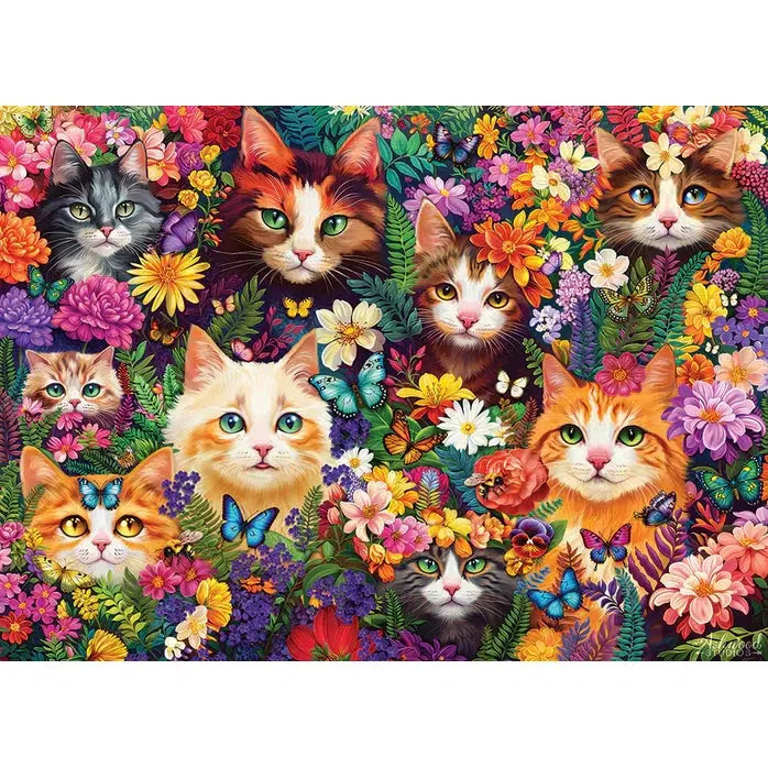 Blooming Whiskers 1000 Piece Jigsaw Puzzle Cobble Hill