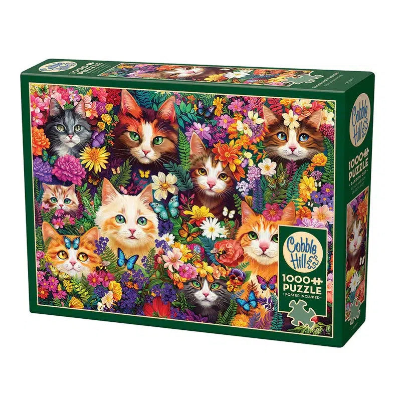 Blooming Whiskers 1000 Piece Jigsaw Puzzle Cobble Hill