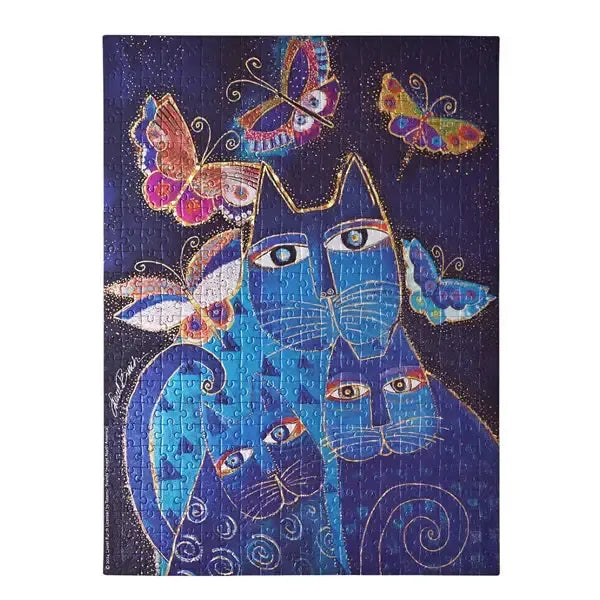 Blue Cats & Butterflies 500 Piece Jigsaw Puzzle Paperblanks