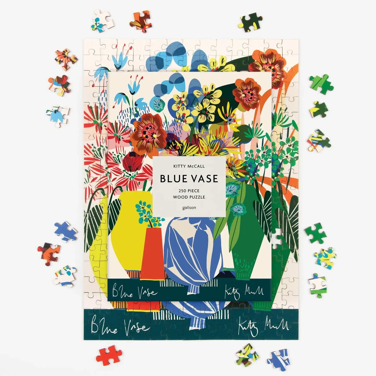 Blue Vase by Kitty McCall 250 Piece Wood Jigsaw Puzzle Galison