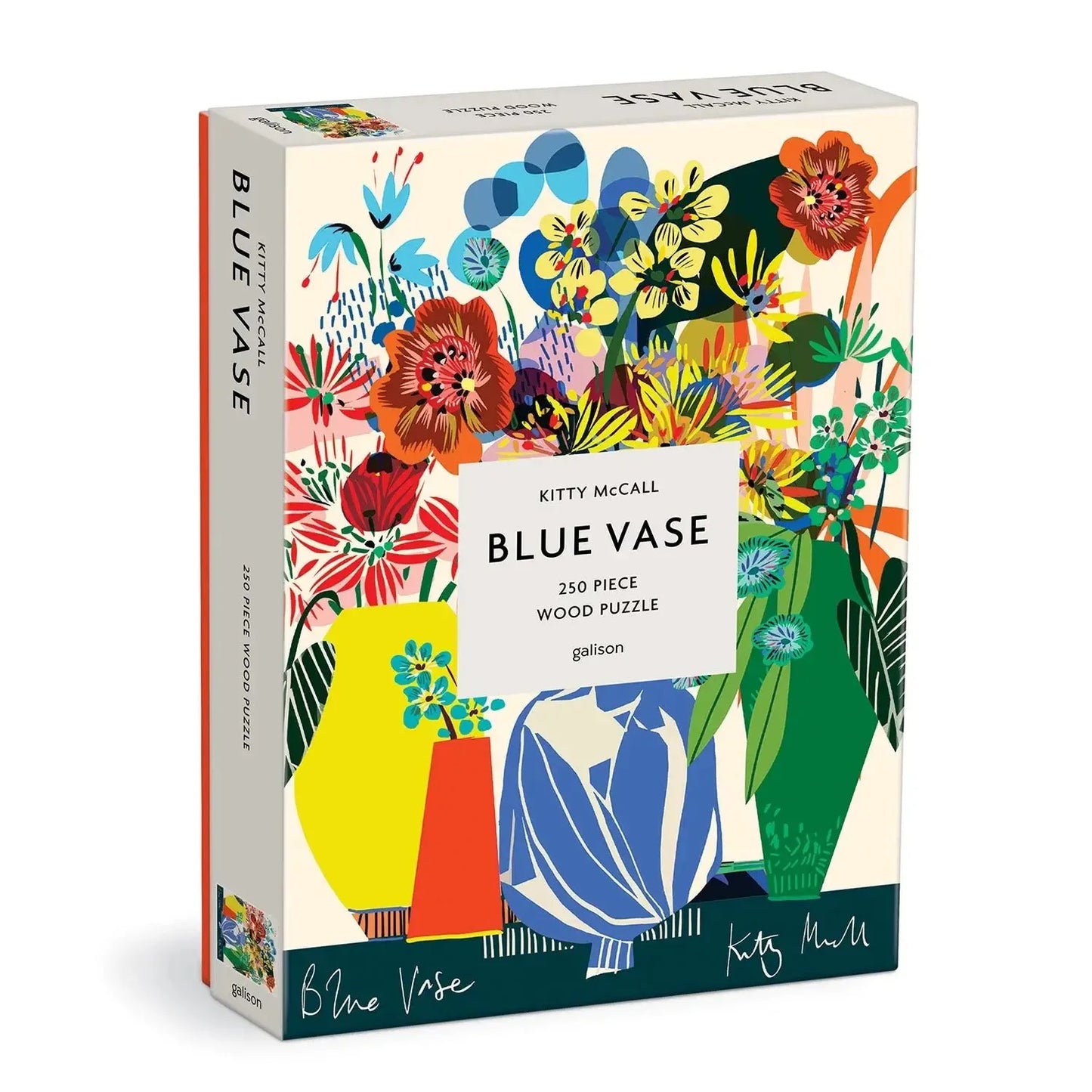 Blue Vase by Kitty McCall 250 Piece Wood Jigsaw Puzzle Galison