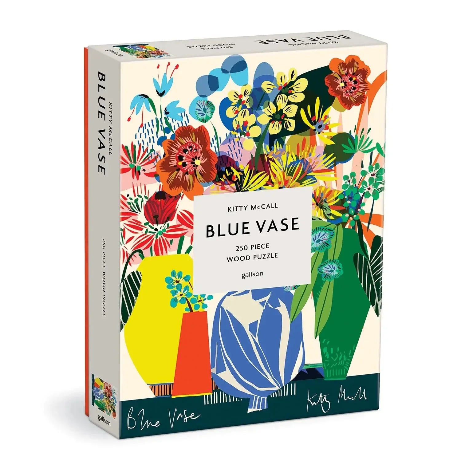 Blue Vase by Kitty McCall 250 Piece Wood Jigsaw Puzzle Galison