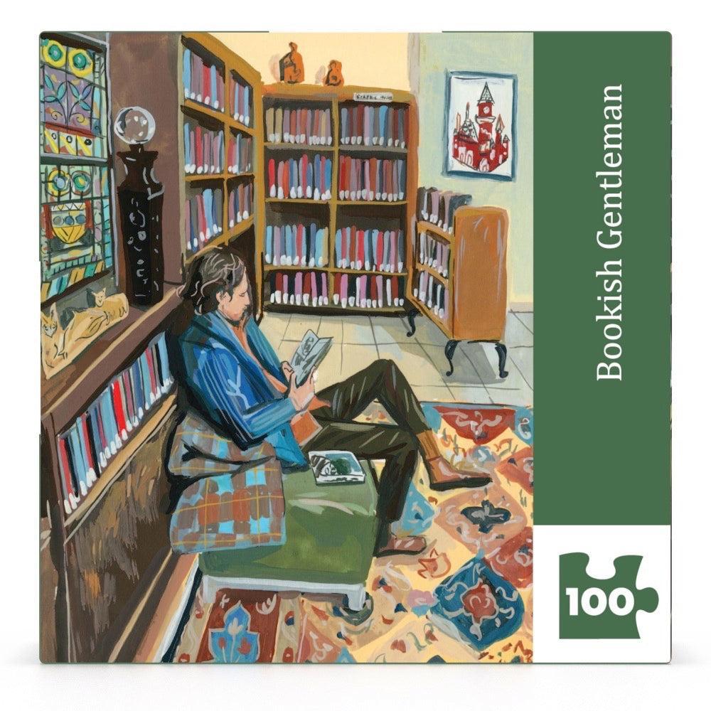 Bookish Gentleman by Jenny Kroik 100 Piece Mini Jigsaw Puzzle NYPC