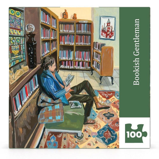 Bookish Gentleman by Jenny Kroik 100 Piece Mini Jigsaw Puzzle NYPC