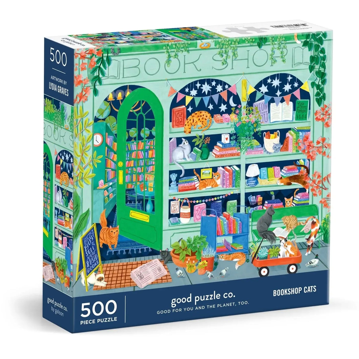 Bookshop Cats 500 Piece Jigsaw Puzzle Galison