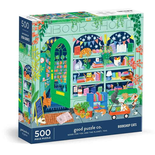 Bookshop Cats 500 Piece Jigsaw Puzzle Galison