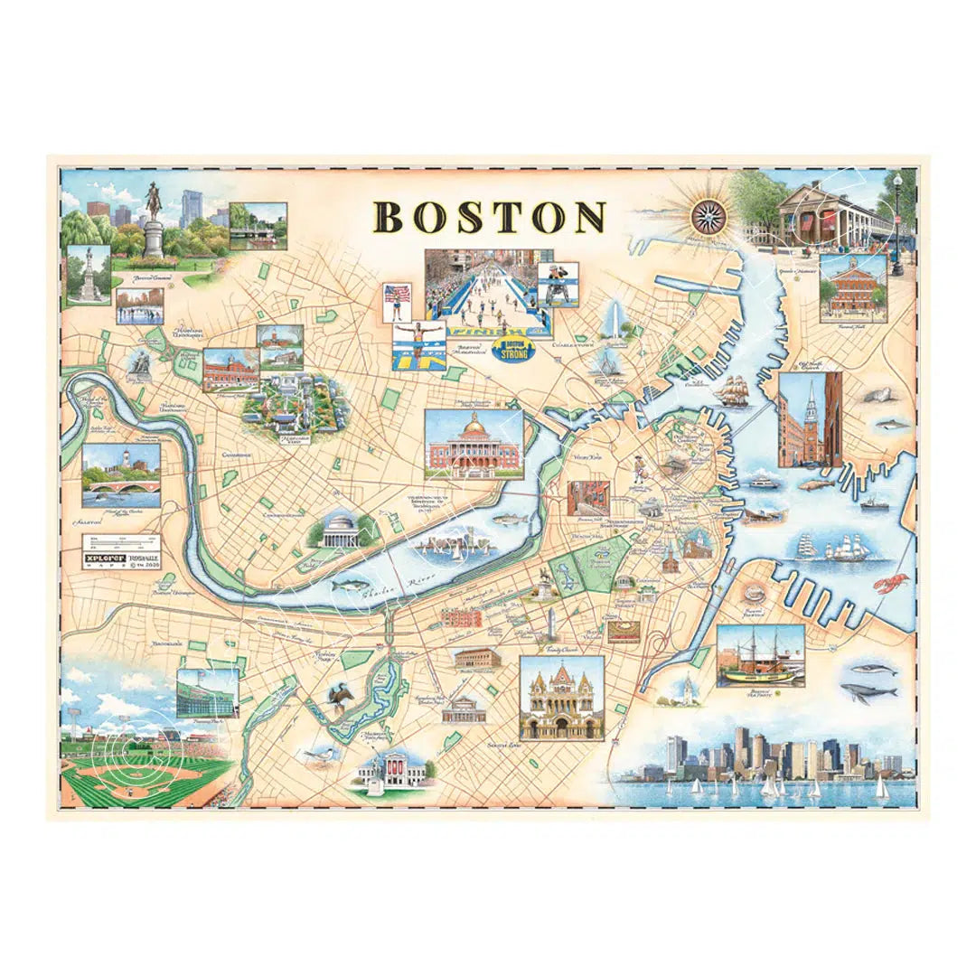 Boston 1000 Piece Jigsaw Puzzle Xplorer Maps