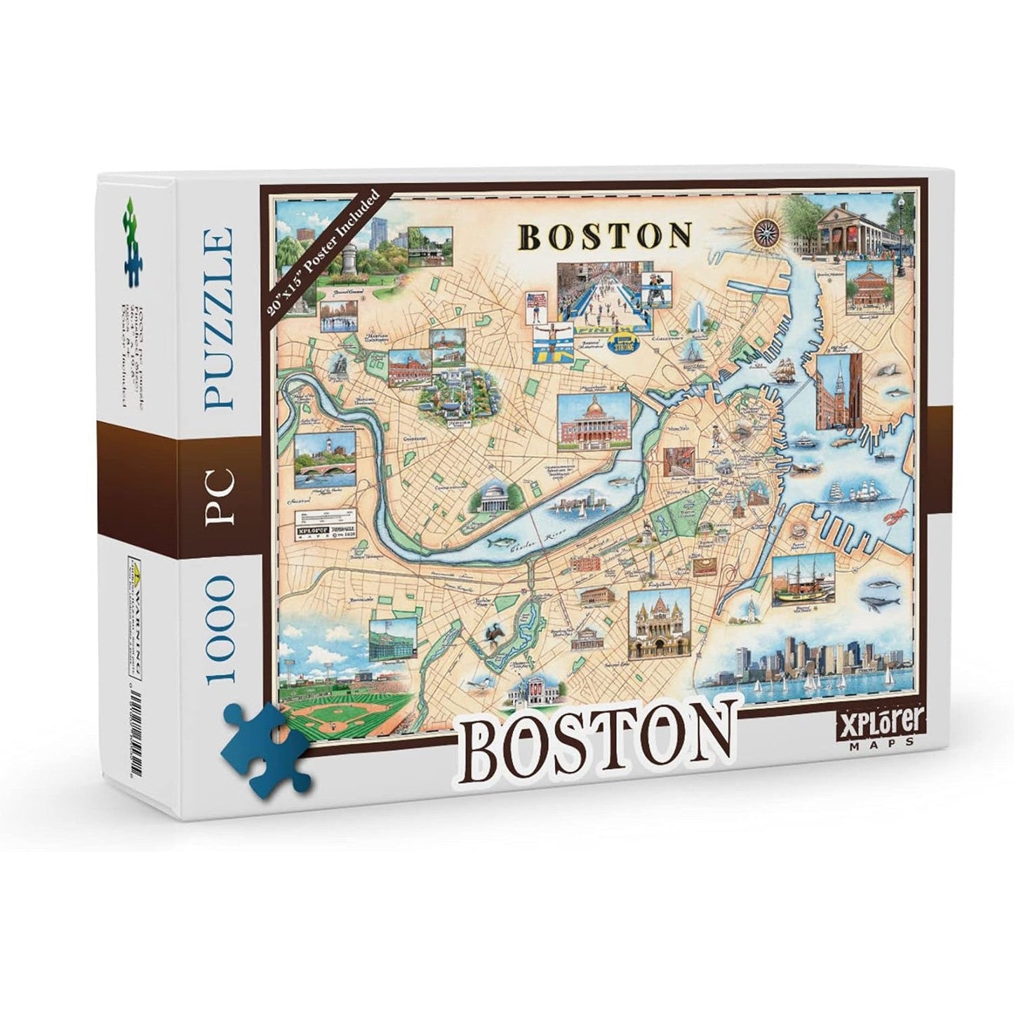 Boston 1000 Piece Jigsaw Puzzle Xplorer Maps