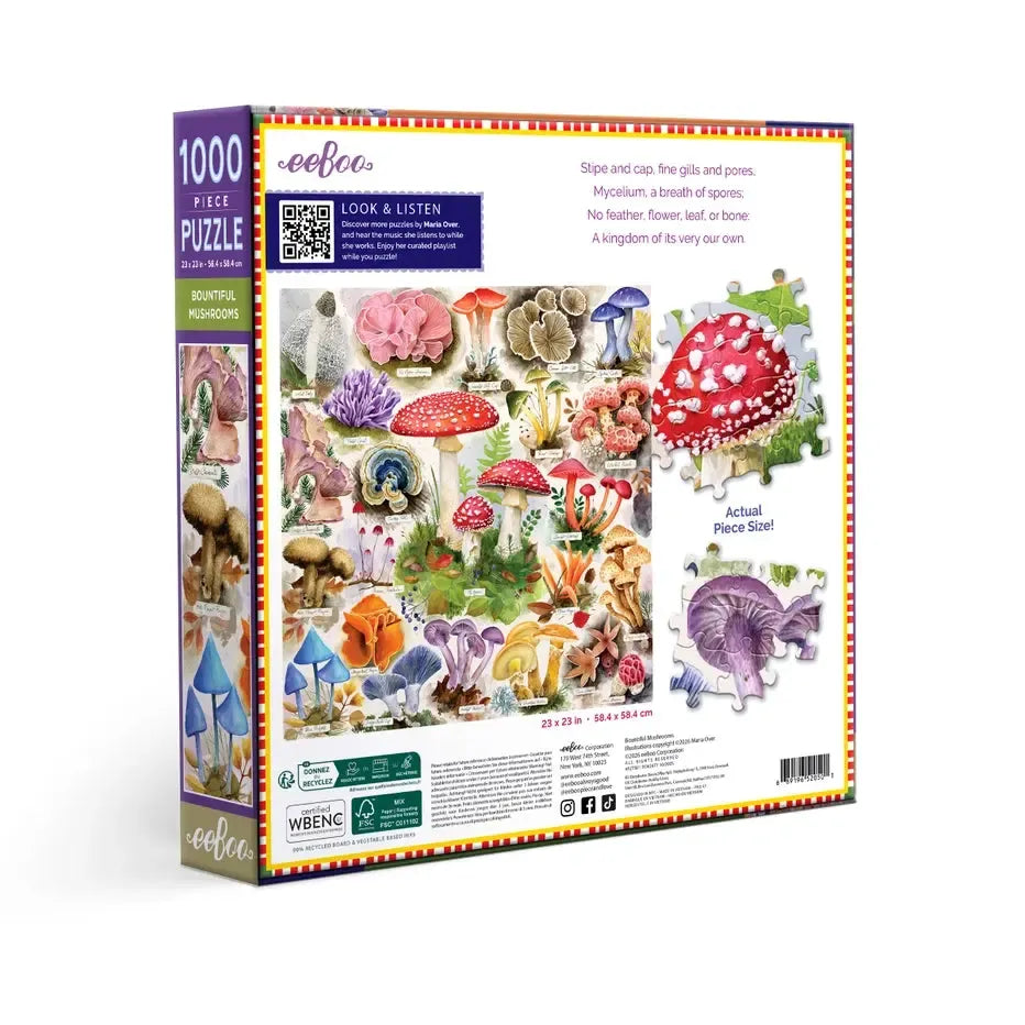 Bountiful Mushrooms 1000 Piece Jigsaw Puzzle eeBoo