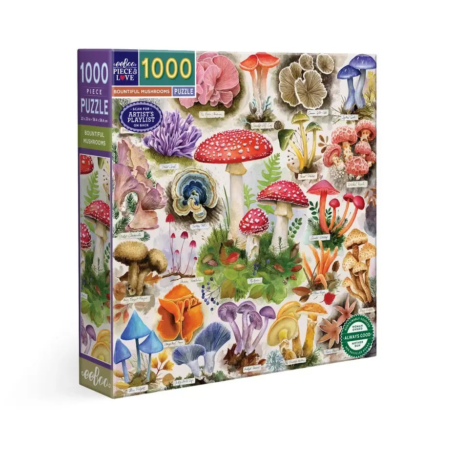 Bountiful Mushrooms 1000 Piece Jigsaw Puzzle eeBoo