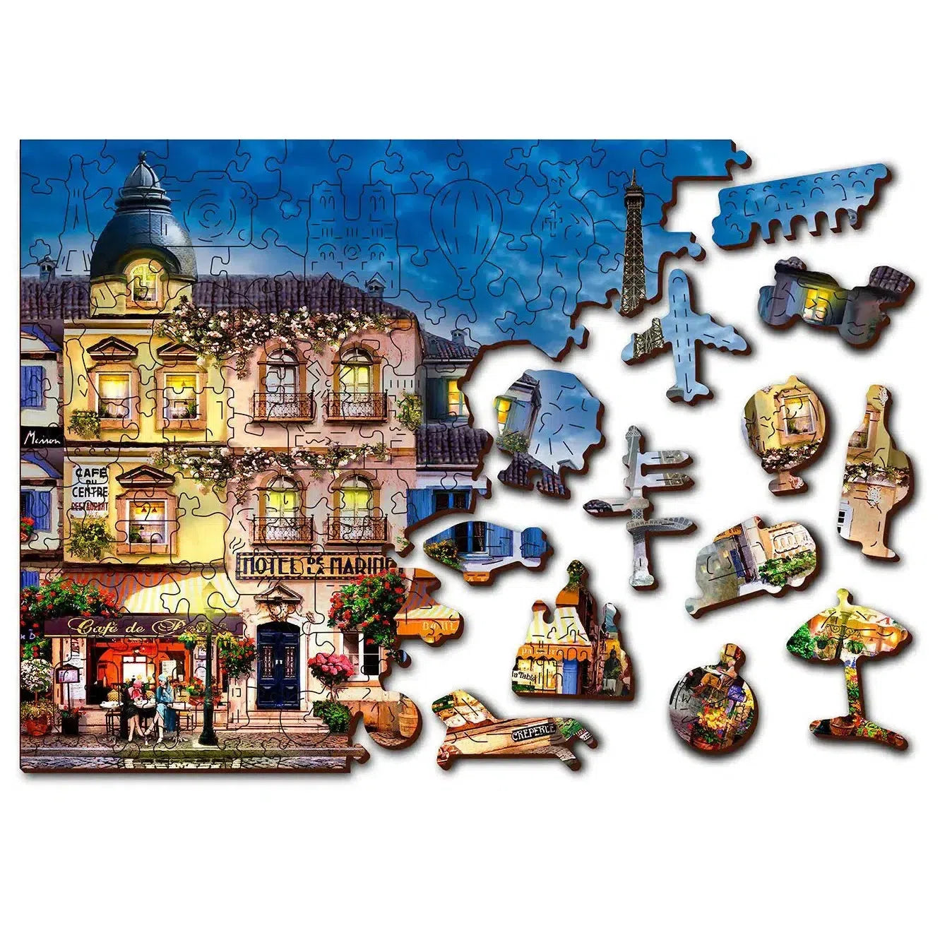 Breakfast in Paris 300 Piece Wood Jigsaw Puzzle Wooden City