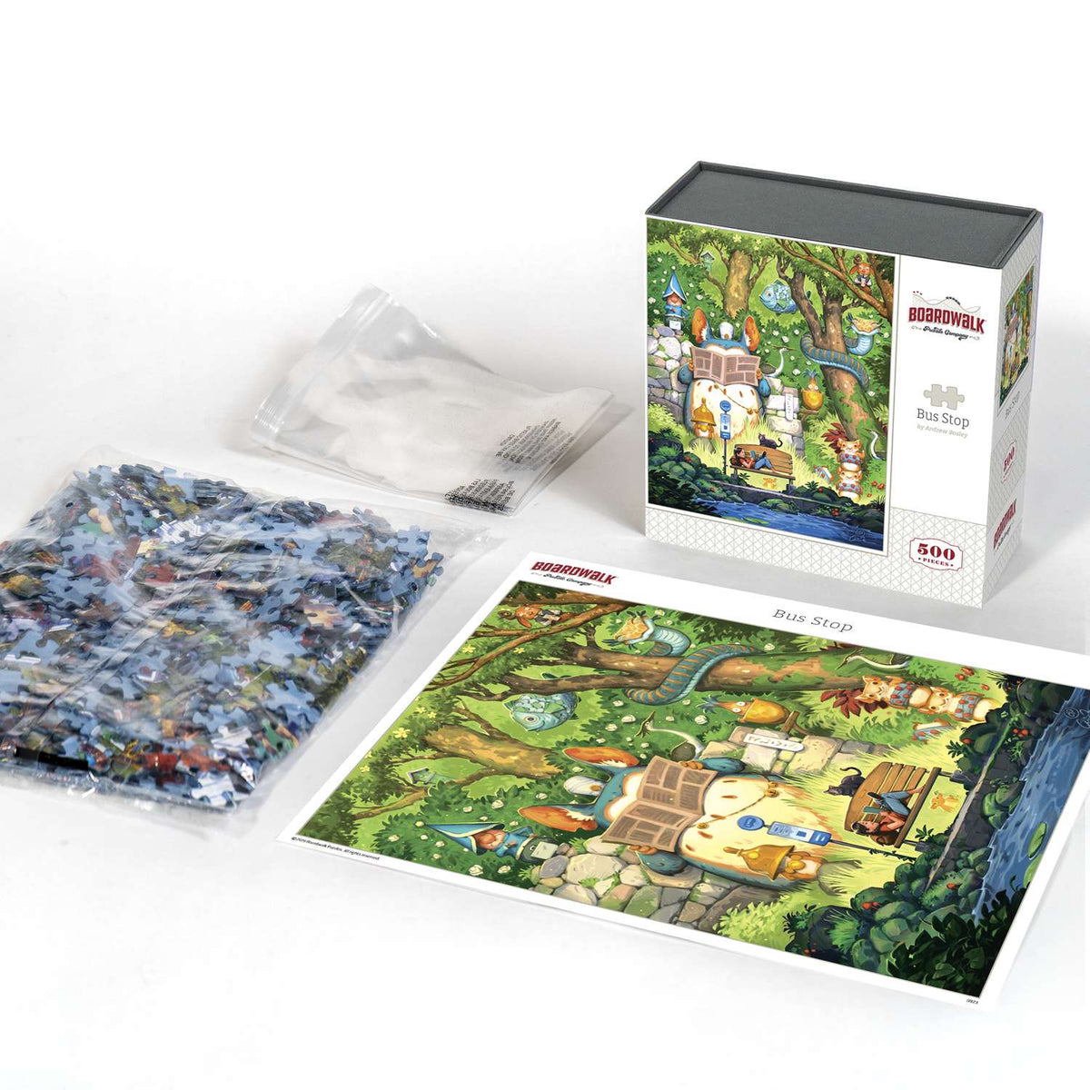 Bus Stop 500 Piece Jigsaw Puzzle Boardwalk