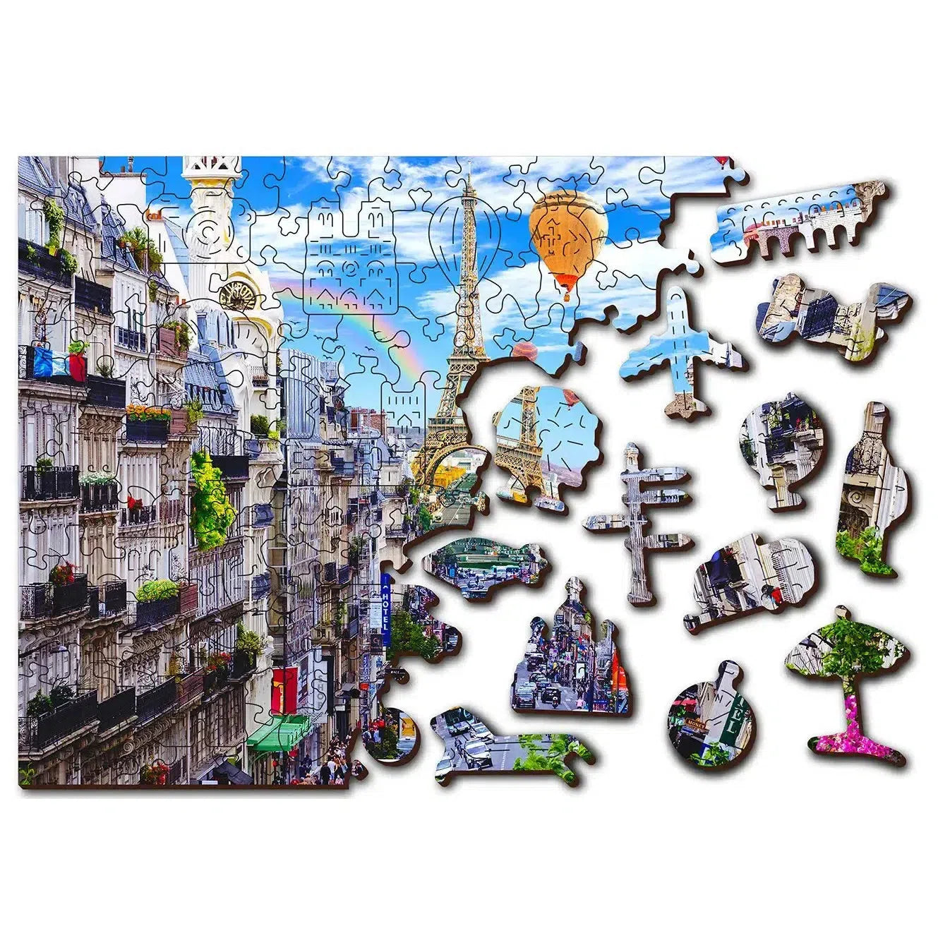 Bustling Paris 300 Piece Wood Jigsaw Puzzle Wooden City