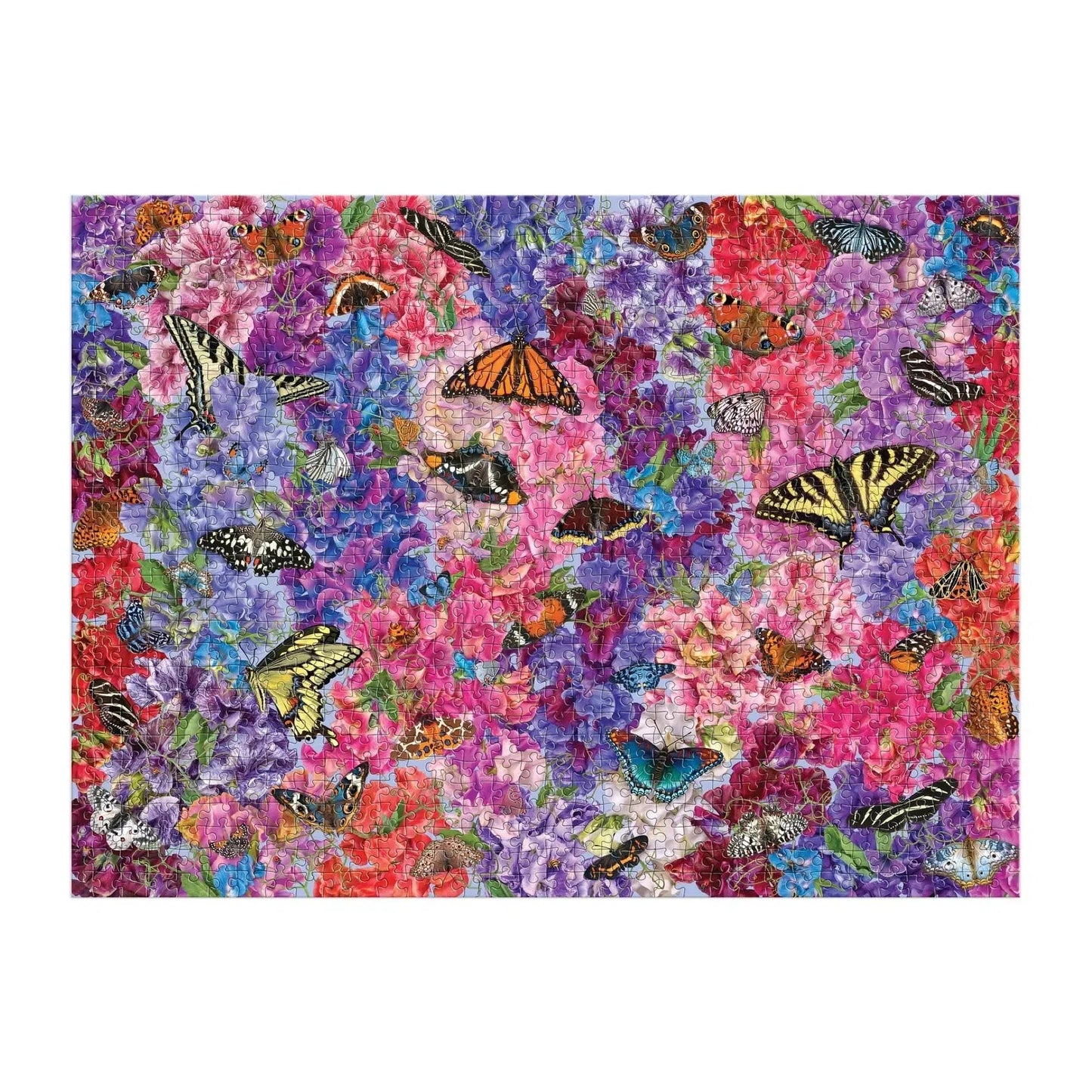 Butterflies in the Sweet Peas 1000 Piece Jigsaw Puzzle Galison