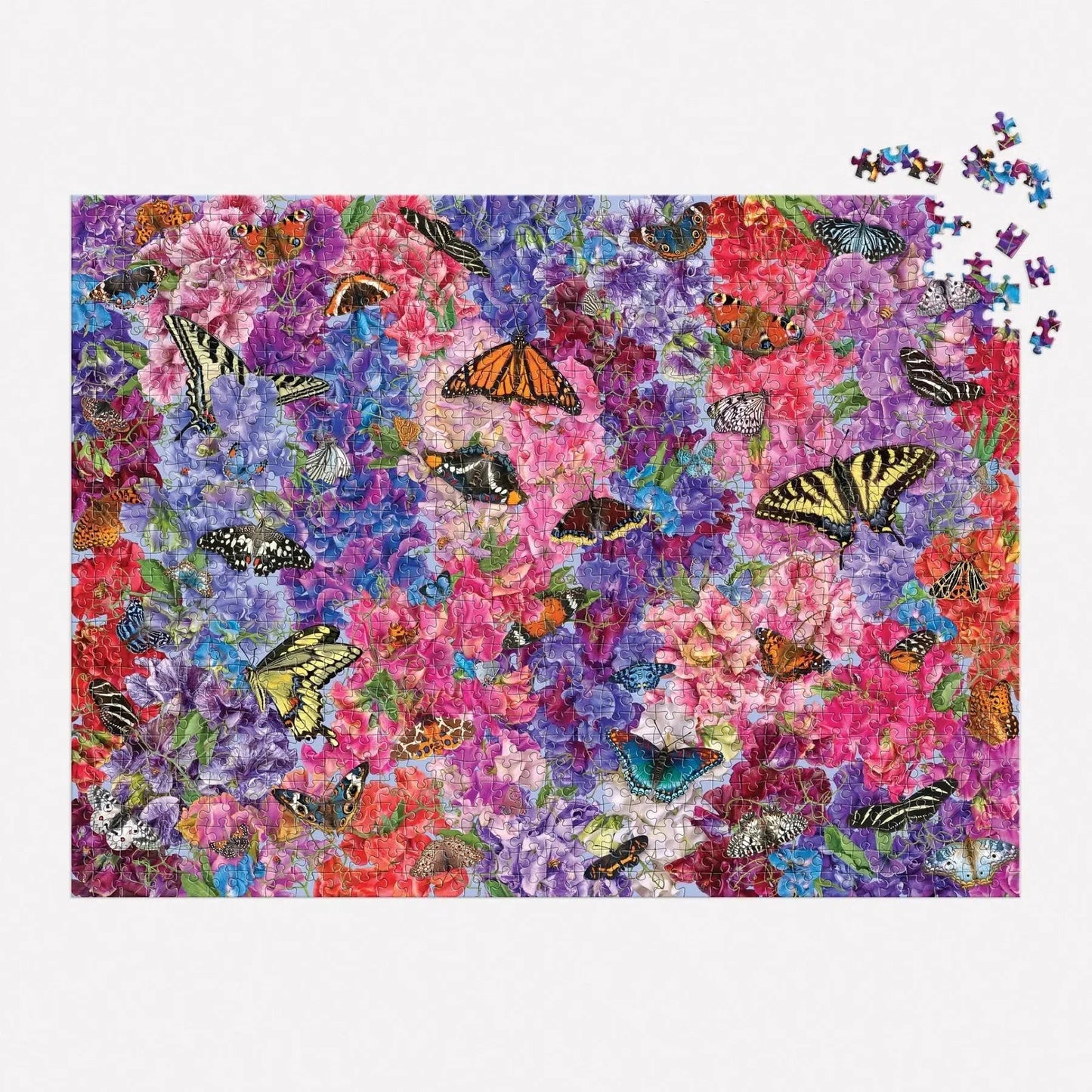 Butterflies in the Sweet Peas 1000 Piece Jigsaw Puzzle Galison