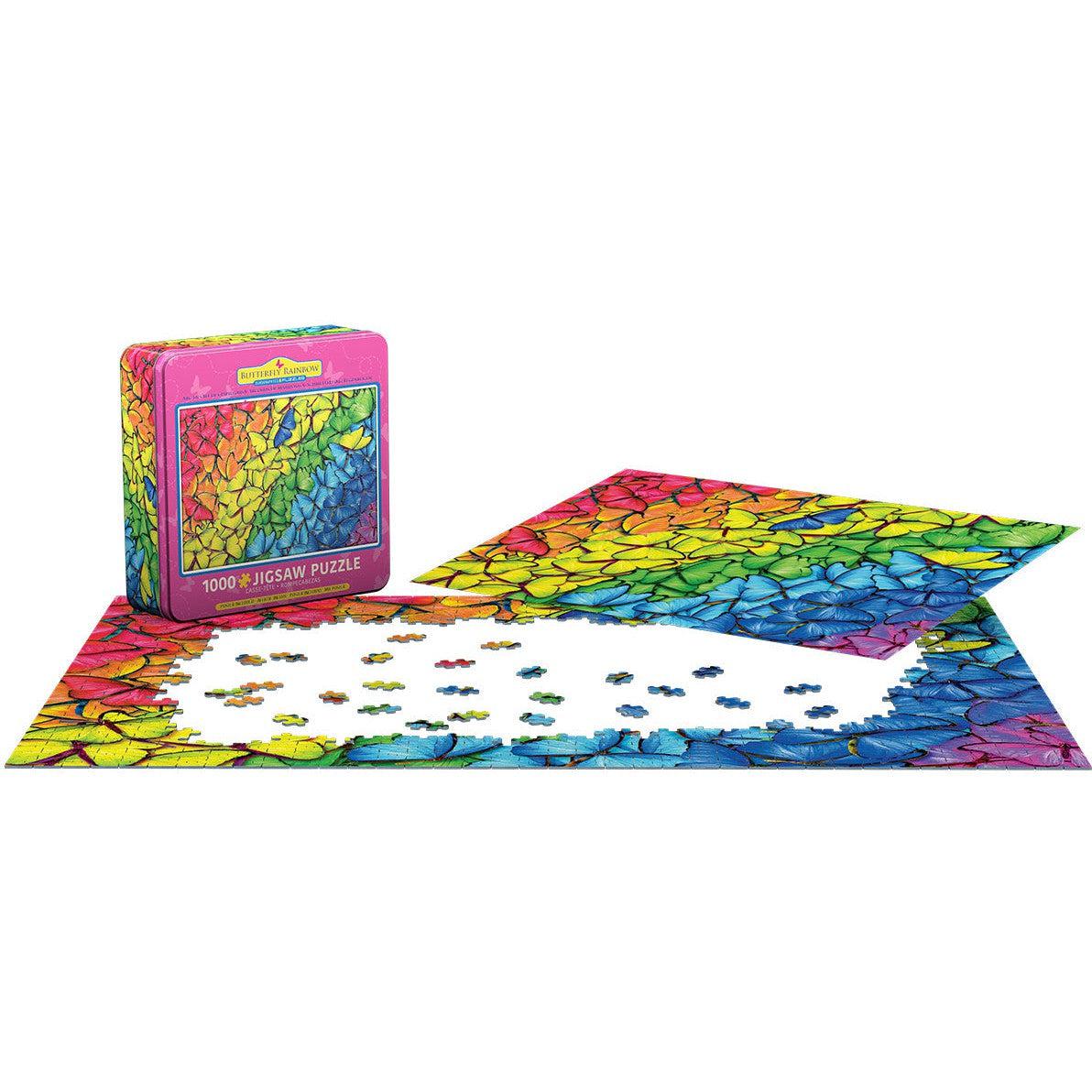 Butterfly Rainbow 1000 Piece Jigsaw Puzzle in Tin Eurographics