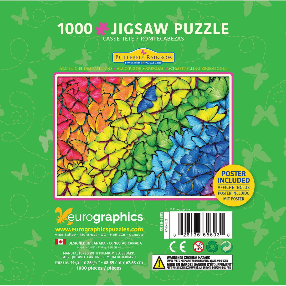 Butterfly Rainbow 1000 Piece Jigsaw Puzzle in Tin Eurographics