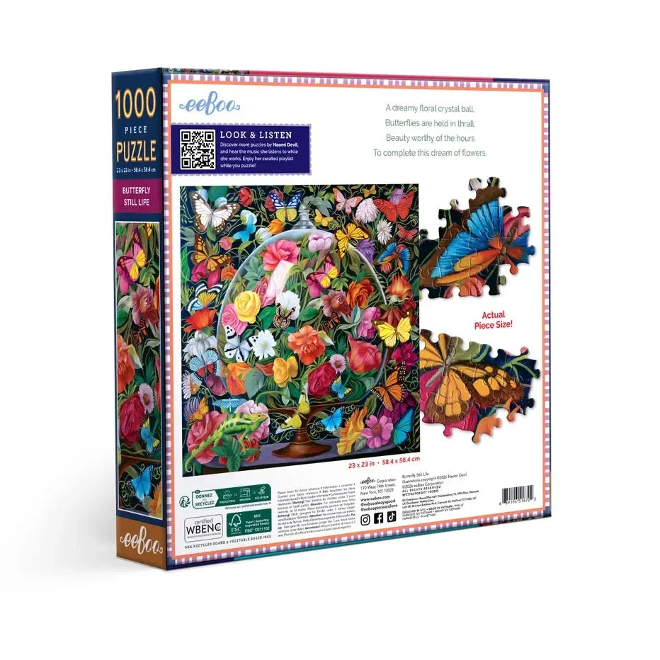 Butterfly Still Life 1000 Piece Jigsaw Puzzle eeBoo