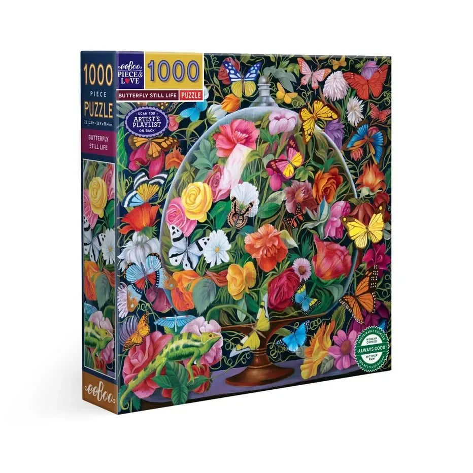 Butterfly Still Life 1000 Piece Jigsaw Puzzle eeBoo