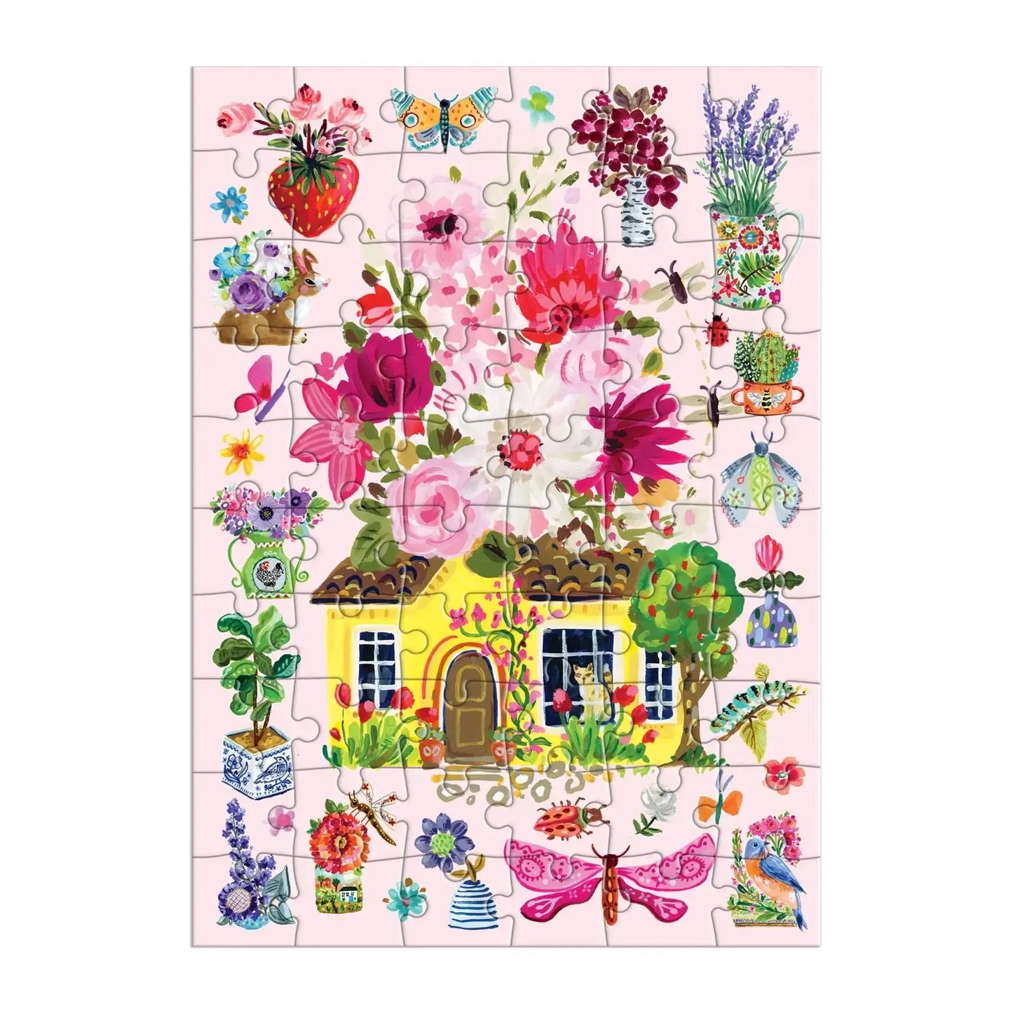 Buzzy Bouquets Greeting Card 60 Piece Jigsaw Puzzle Galison