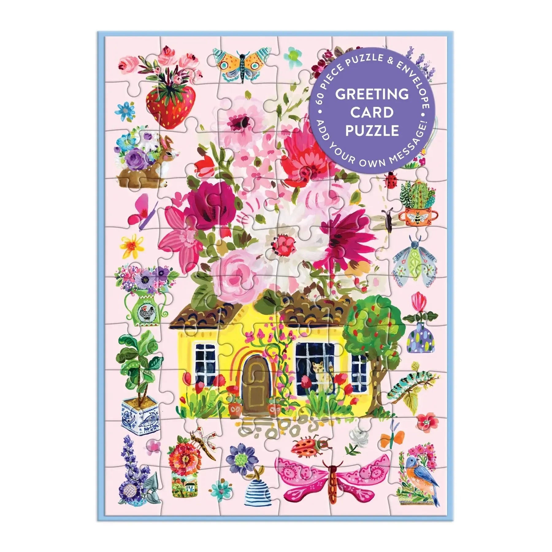 Buzzy Bouquets Greeting Card 60 Piece Jigsaw Puzzle Galison