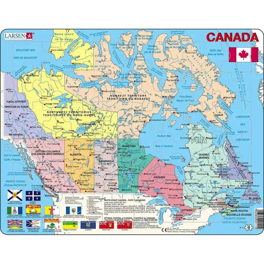 Canada Map 48 Piece Tray Jigsaw Puzzle Larsen