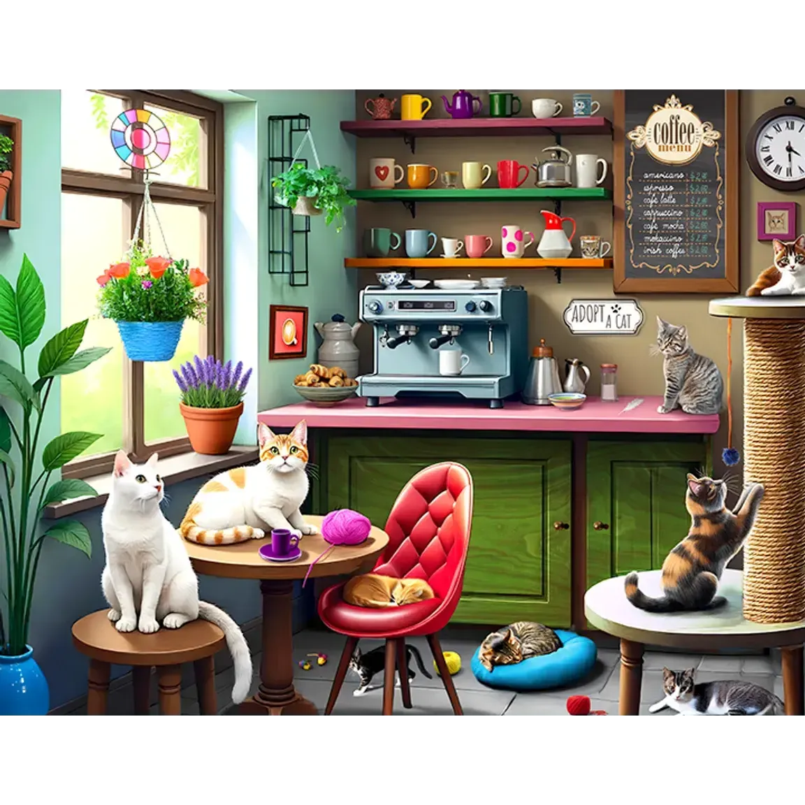 Cat Café 500 Piece Jigsaw Puzzle Springbok