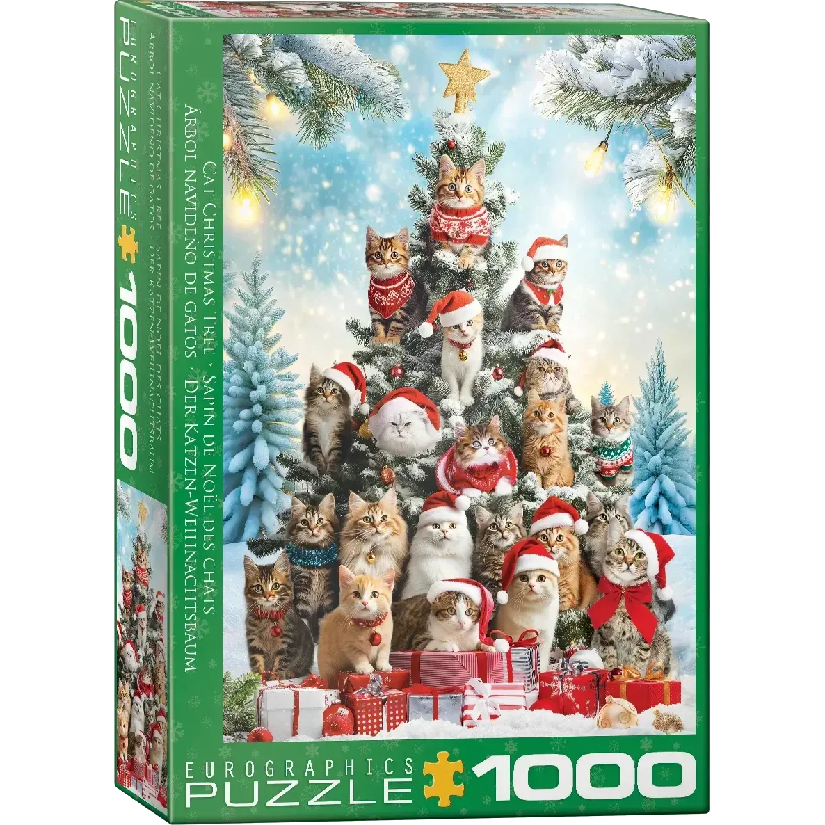 Cat Christmas Tree 1000 Piece Jigsaw Puzzle Eurographics