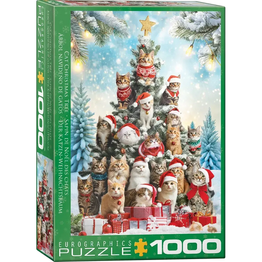 Cat Christmas Tree 1000 Piece Jigsaw Puzzle Eurographics