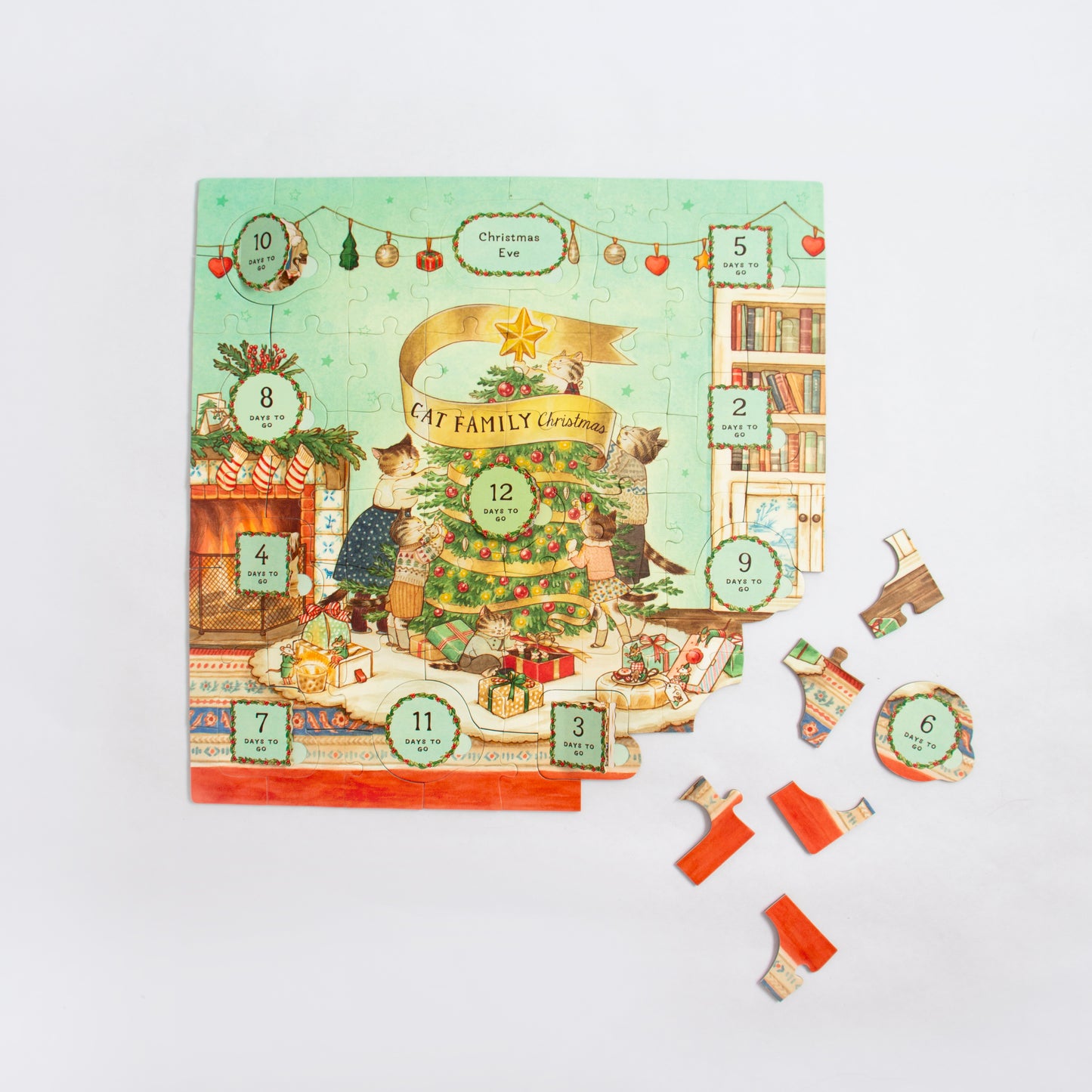 Cat Family Christmas 76 Piece "Lift the Flap" Jigsaw Puzzle Kaddo