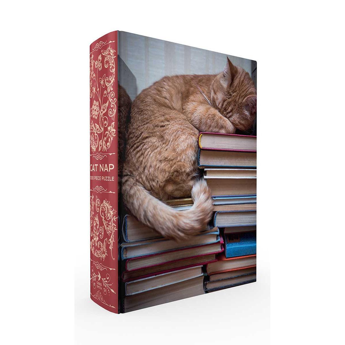 Cat Nap in Book Box 1000 Piece Jigsaw Puzzle Gibbs Smith