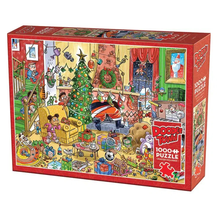 Catching Santa Doodle Town 1000 Piece Jigsaw Puzzle Cobble Hill