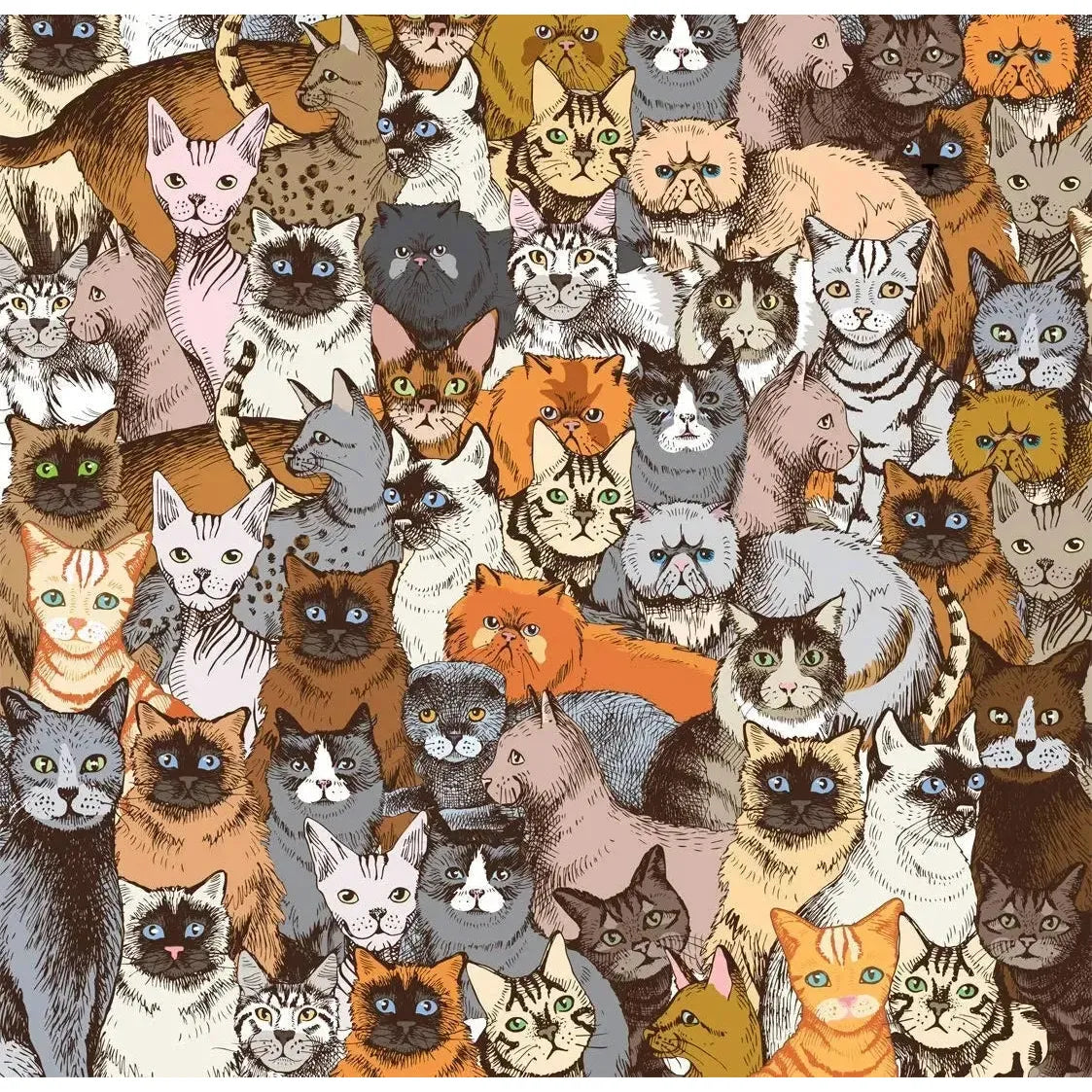 Cats 500 Piece Difficult Double-Sided Jigsaw Puzzle TDC