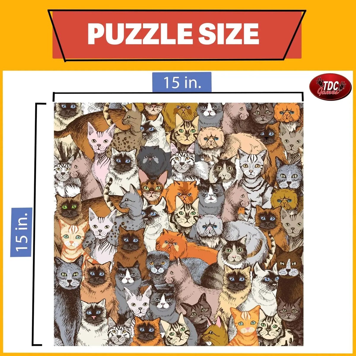 Cats 500 Piece Difficult Double-Sided Jigsaw Puzzle TDC
