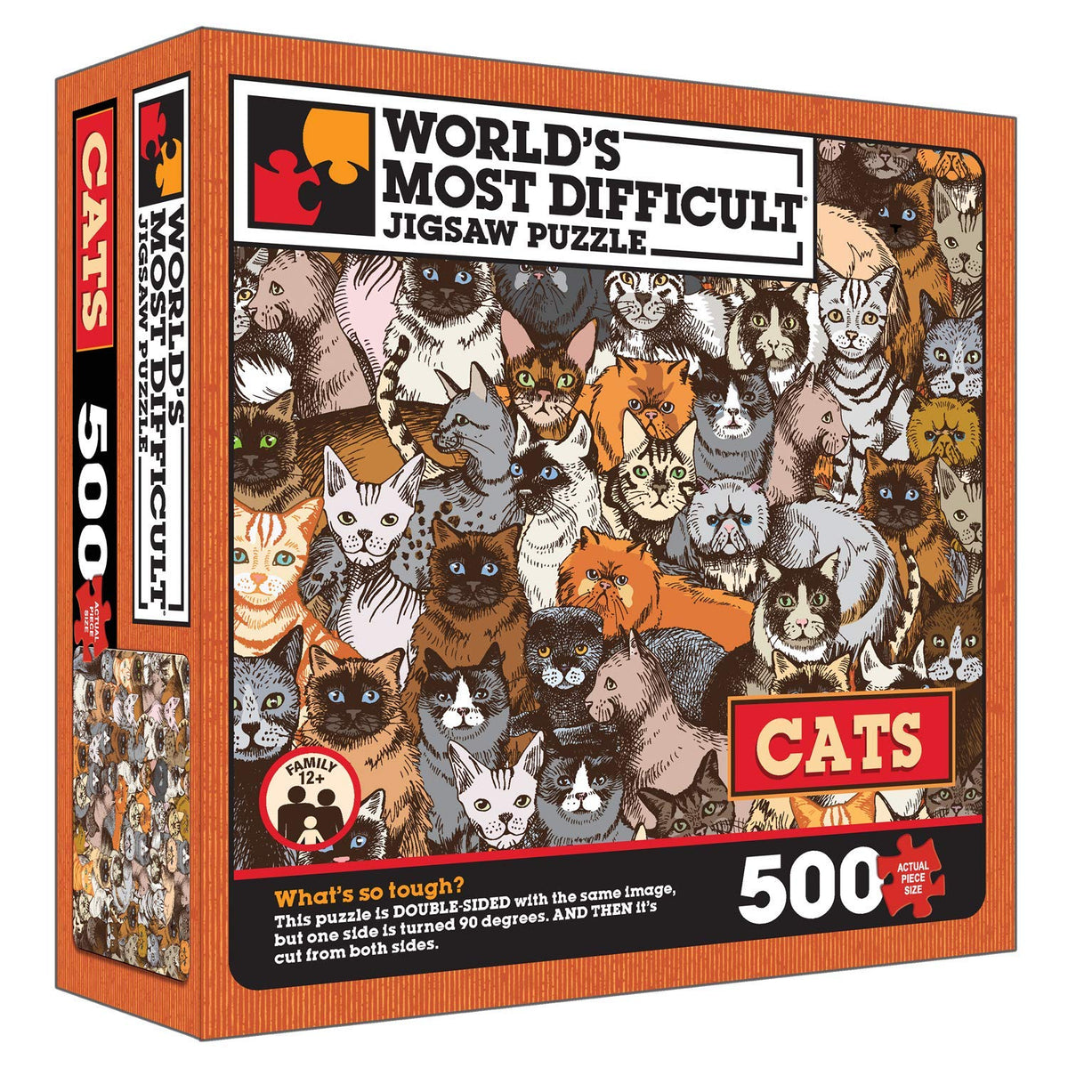 Cats 500 Piece Difficult Double-Sided Jigsaw Puzzle TDC