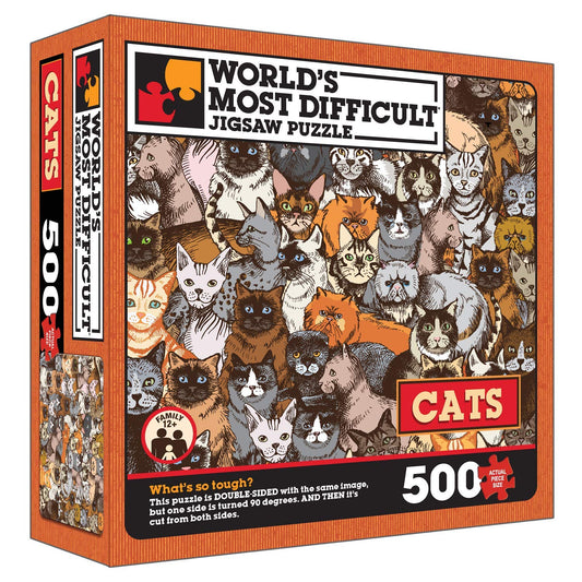 Cats 500 Piece Difficult Double-Sided Jigsaw Puzzle TDC